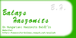 balazs haszonits business card